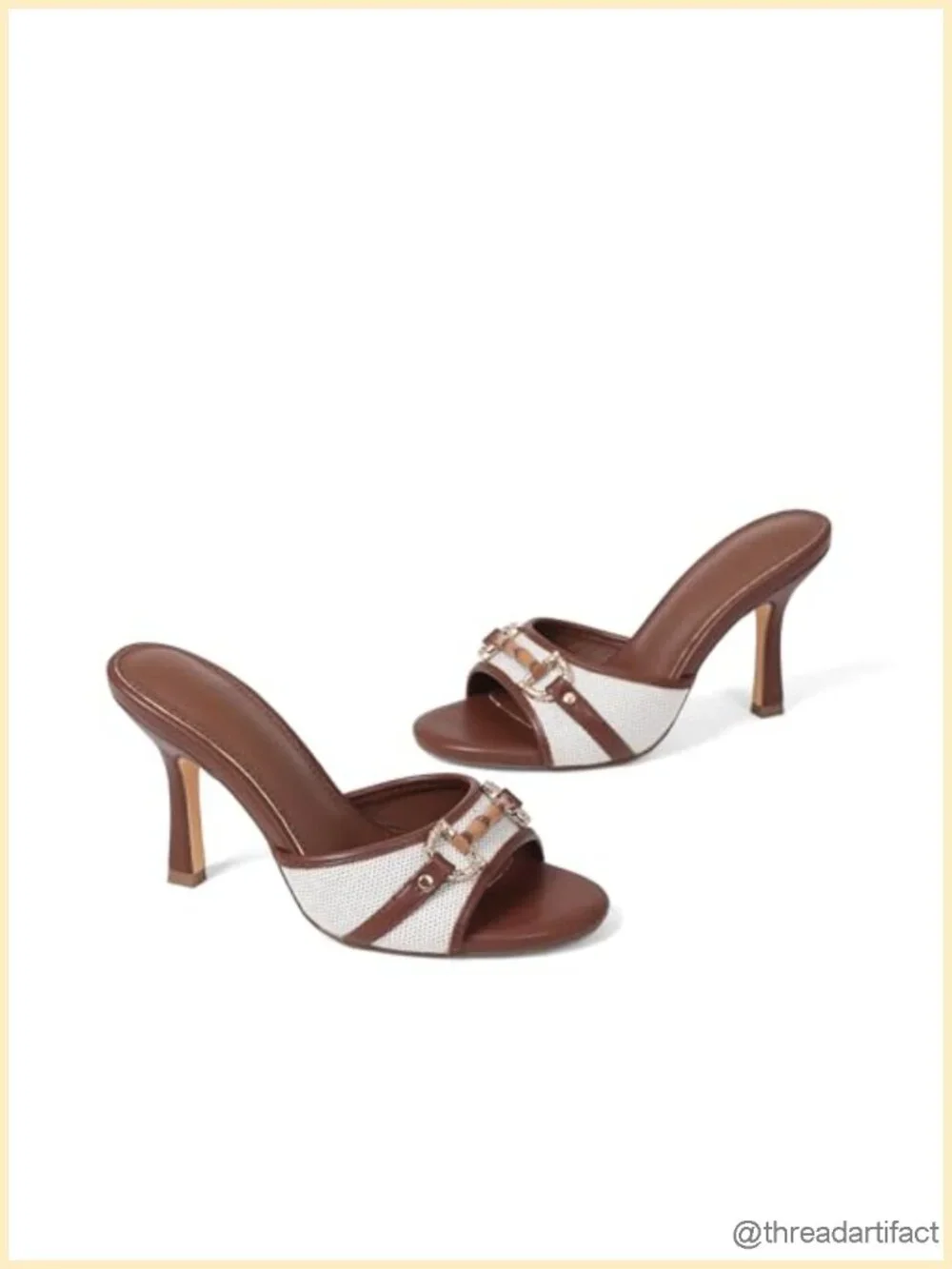 Open Toe Stiletto Heel Mule Sandals with Buckle Design and Non-Slip Sole